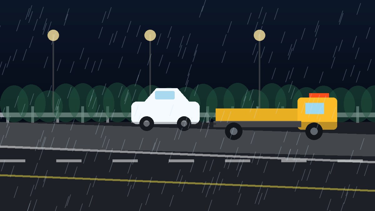 武隆暴雨夜拖车救援现场图